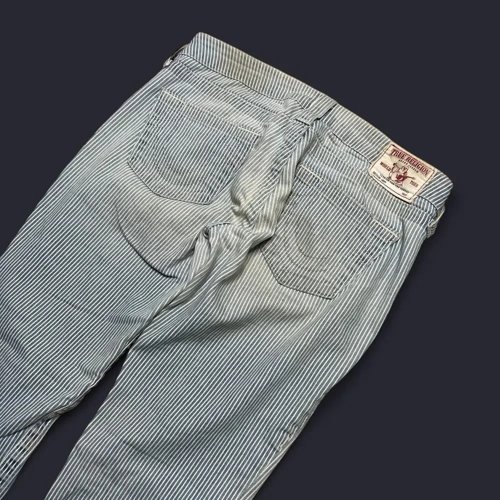 True Religion Women’s White‎ & Blue Capri Crop Pants - 26